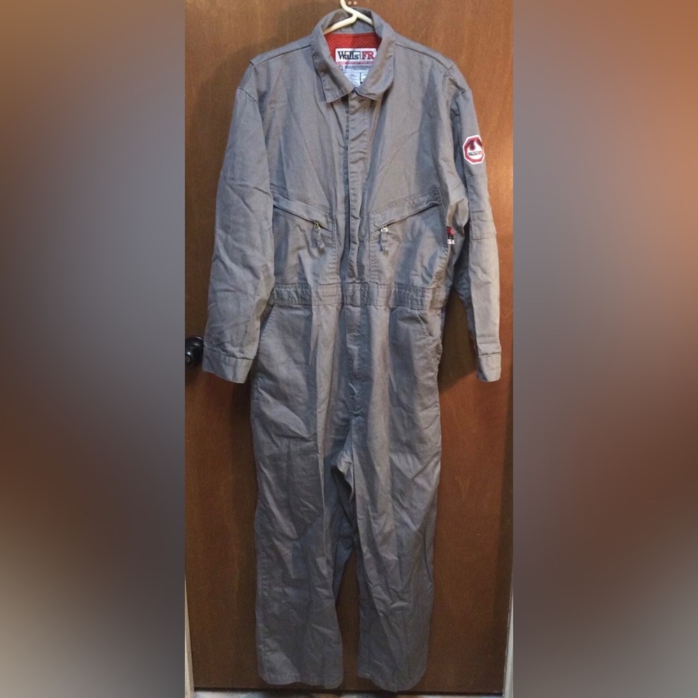 Walls FIre Resistant Coveralls Mens Large Gray Workwear Utility Zip HRC2 ATPV8.2